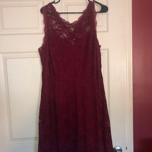Burgundy lace dress